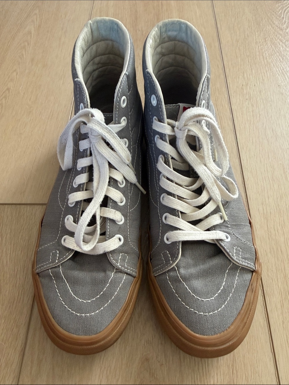 🩶Men’s Vans Gray/Brown Bottom High-Top Canvas Sneakers-(Size 11)🩶
